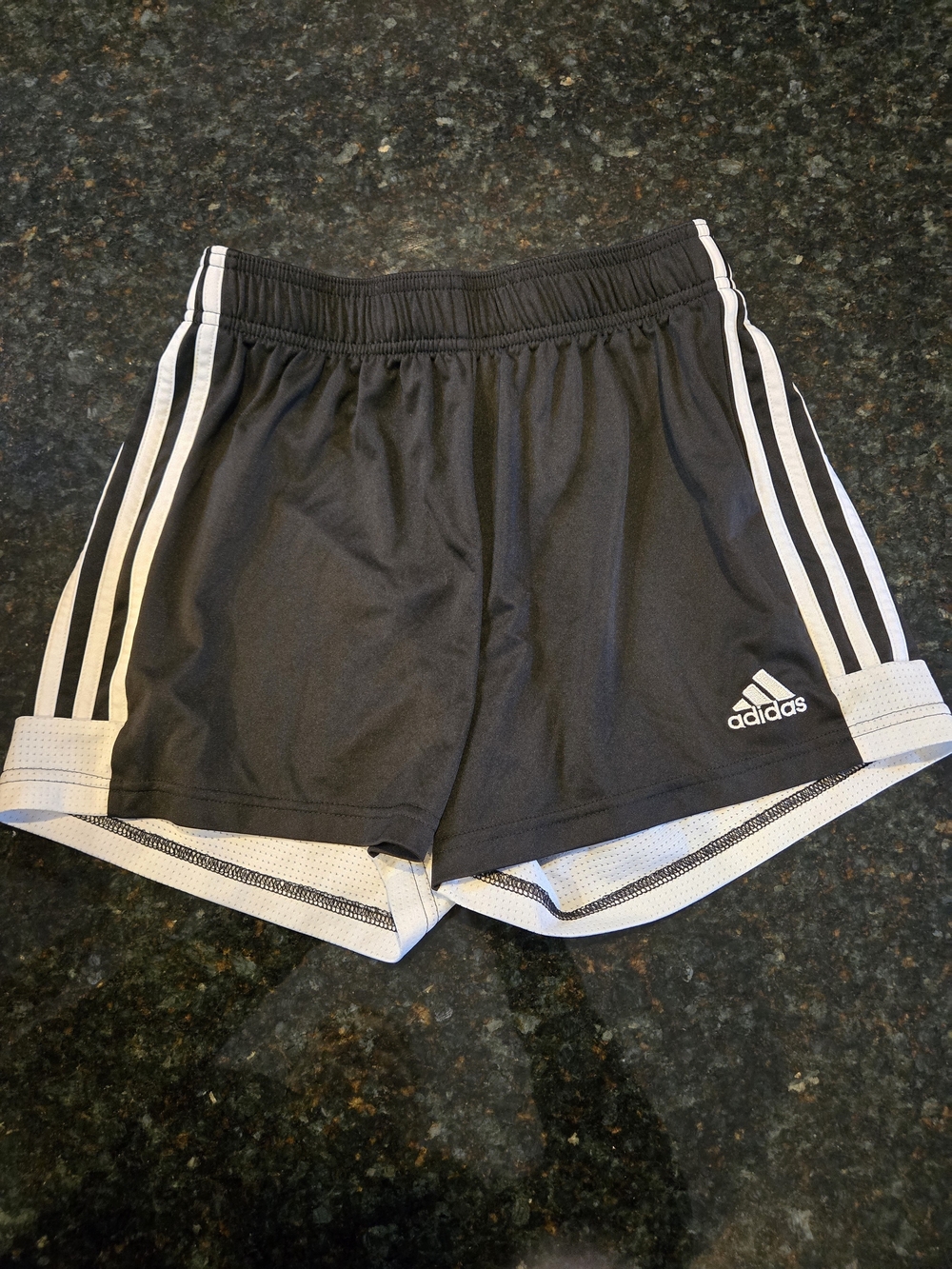 adidas Women's Black Shorts with White Three-Stripes